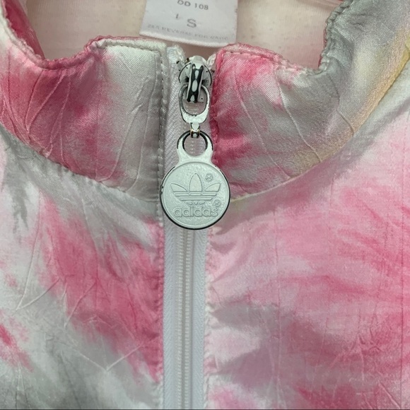 Adidas Vintage Tie Dye Pink White Yellow Full Zip Jacket Size S - Picture 2 of 7